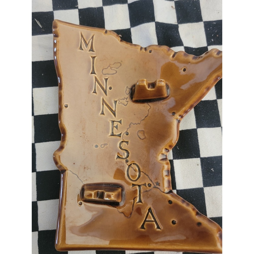 Vintage Minnesota Ceramic Incense Burner • State Map Souvenir • Retro‎ Decor - Picture 4 of 5
